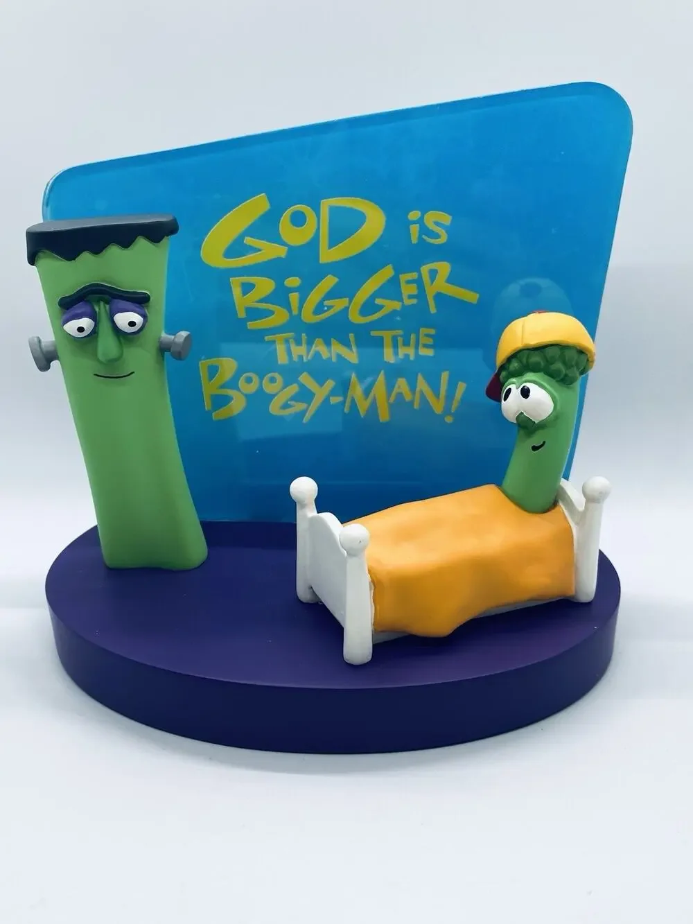 Vintage 1999 Veggie Tales Hallmark God Is Bigger Than The Boogeyman Figurine New